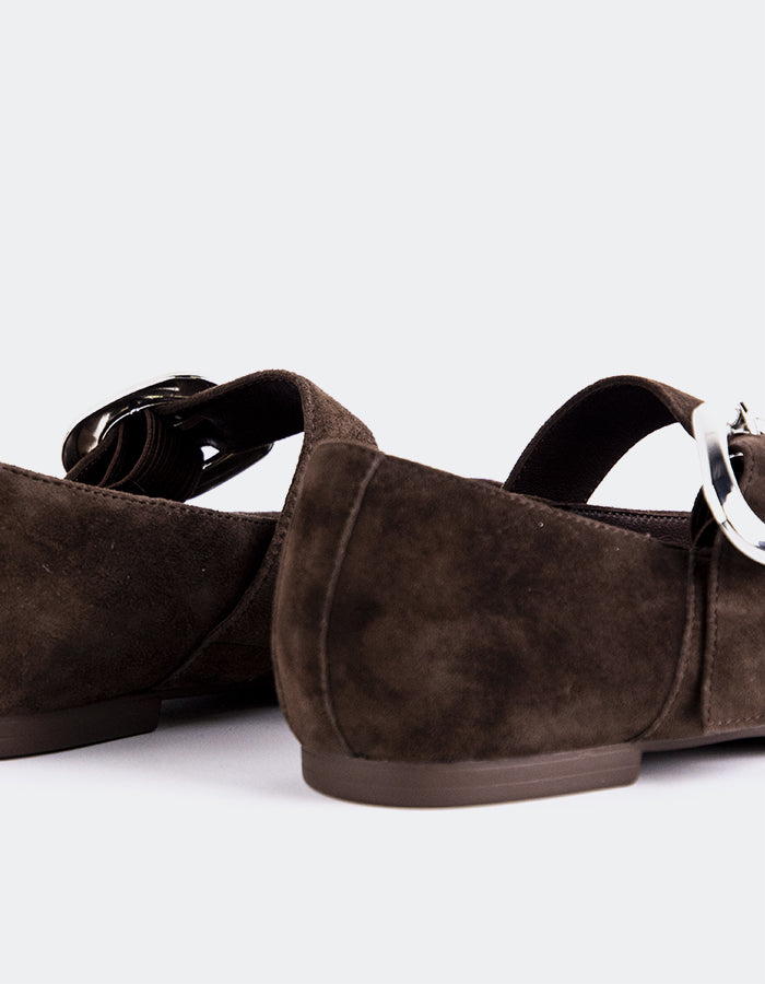 L'INTERVALLE Vady Women's Mary Jane Flats Brown Suede