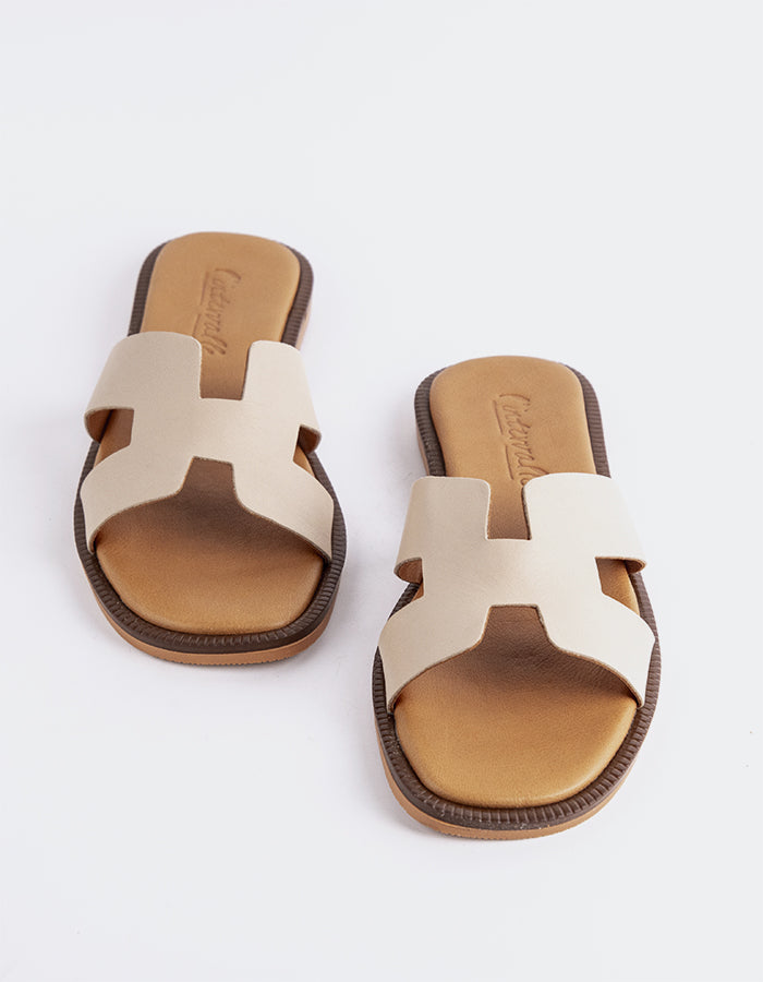 L'INTERVALLE Valmy Sandales plates pour femmes Cuir Nu