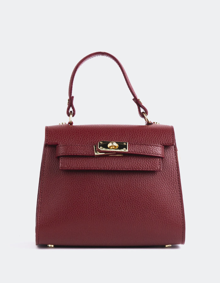 L'INTERVALLE Sac à main Vance pour femme Bordeaux Cuir (7125825519696)