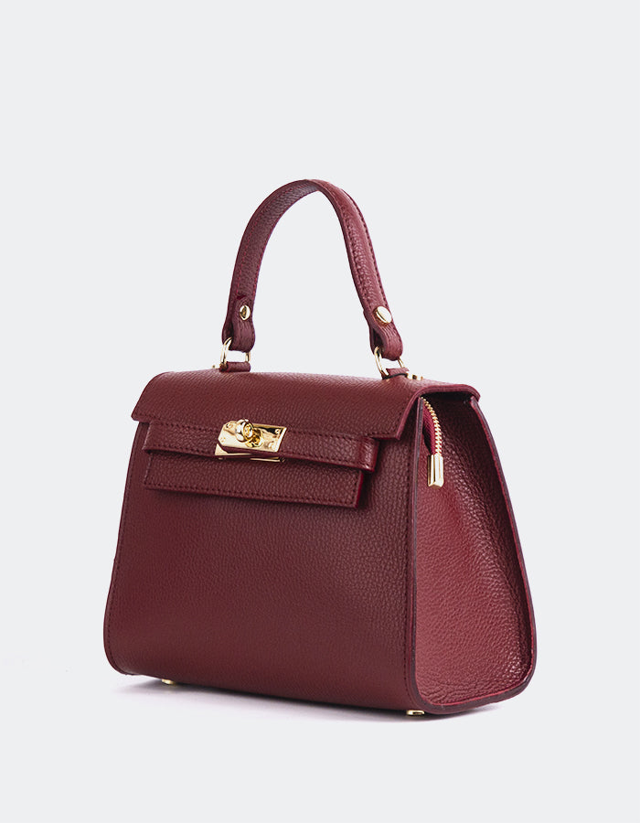 L'INTERVALLE Vance Women's Handbag Burgundy Leather (7125825519696)