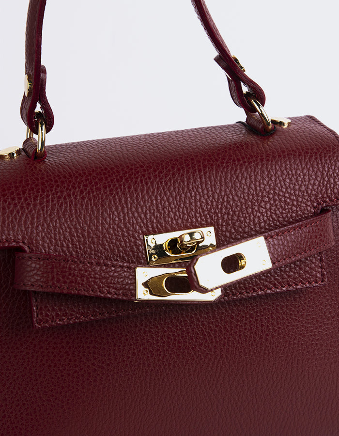 L'INTERVALLE Vance Women's Handbag Burgundy Leather