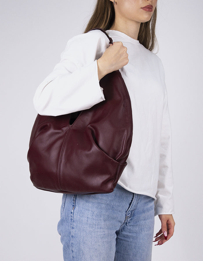 L'INTERVALLE Varana Sac à main femme Bordeaux Cuir (7125827682384)