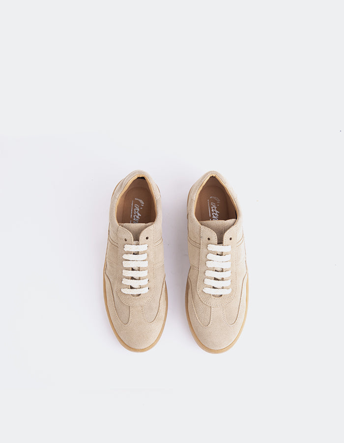 L'INTERVALLE Varzi Baskets Femme Beige Suède