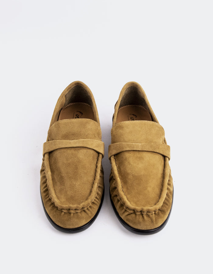 L'INTERVALLE Velika Mocassins pour femme Kaki Suède