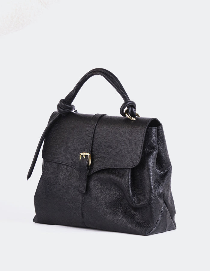 L'INTERVALLE Verone Sac à main pour femme Noir Cuir (7125831385168)