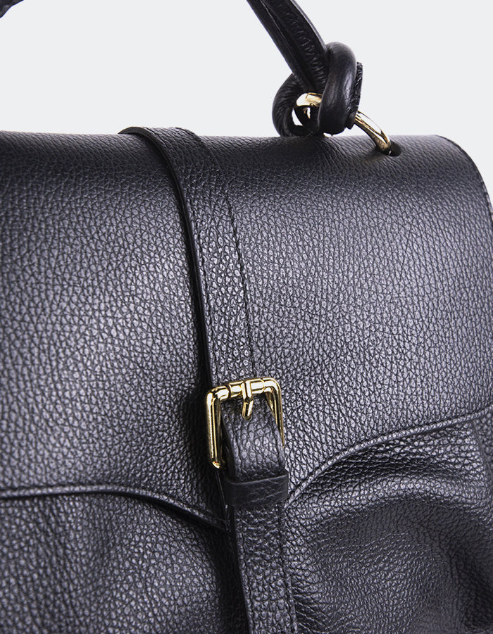 L'INTERVALLE Verone Sac à main pour femme Noir Cuir (7125831385168)