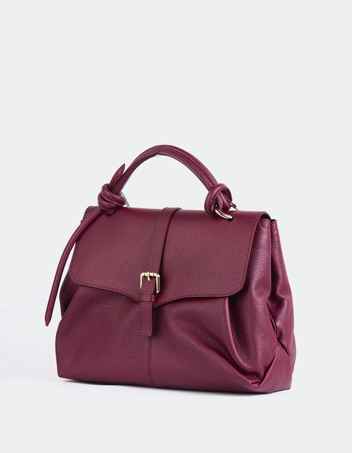 L'INTERVALLE Verone Sac à main pour femme Bordeaux Cuir (7125831483472)