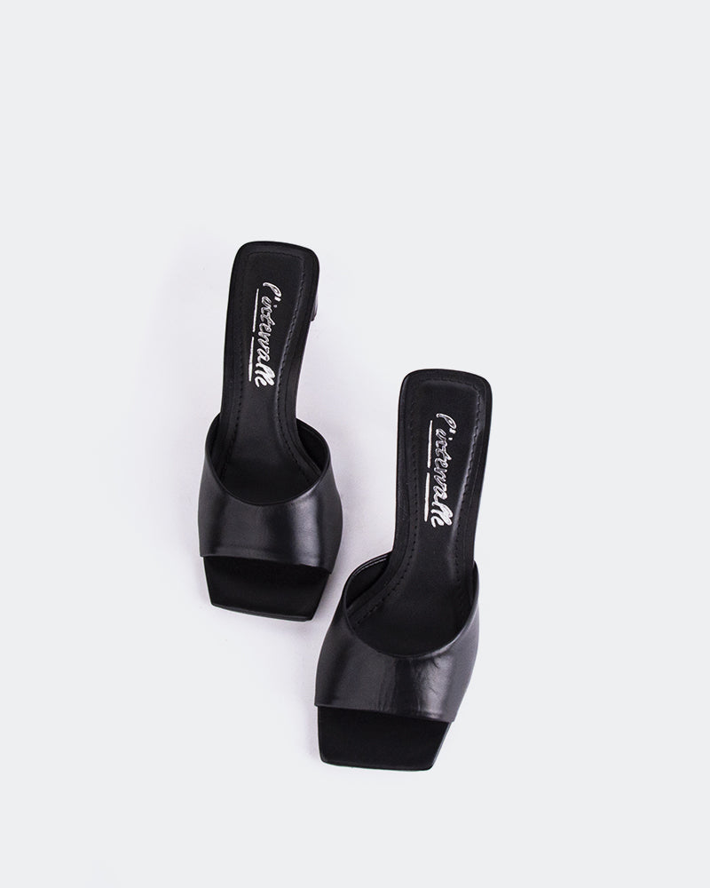 L'INTERVALLE Visalia Women's Shoe Mule Sandal Black Leather