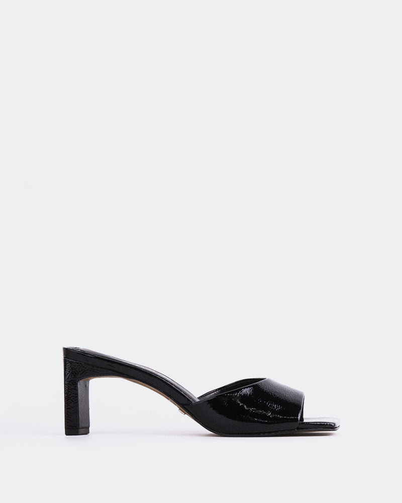 L'INTERVALLE Visalia Femme Chaussure Mule Sandale Noir Naplack