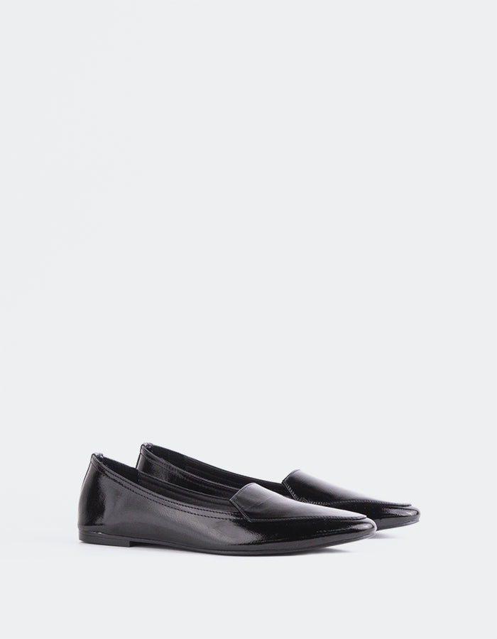 L'INTERVALLE Winkle Women's Slip-on Loafer Black Patent Leather