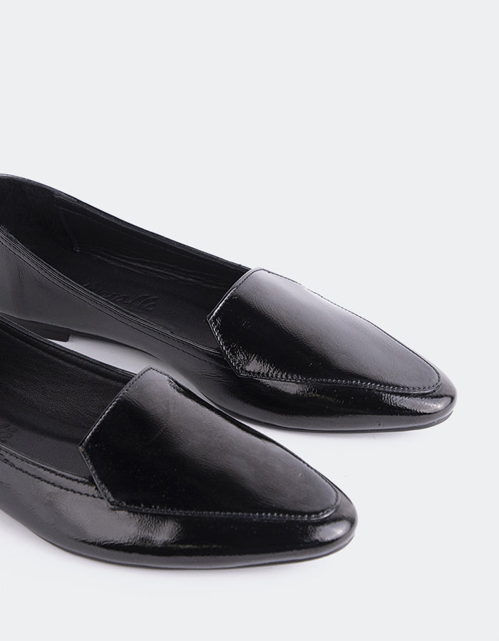 L'INTERVALLE Winkle Mocassins pour femmes Noir Verni  Cuir