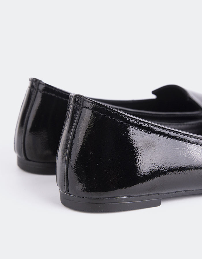 L'INTERVALLE Winkle Mocassins pour femmes Noir Verni  Cuir