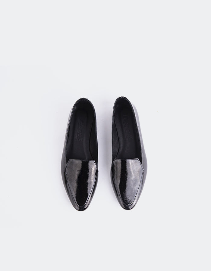 L'INTERVALLE Winkle Mocassins pour femmes Noir Verni  Cuir