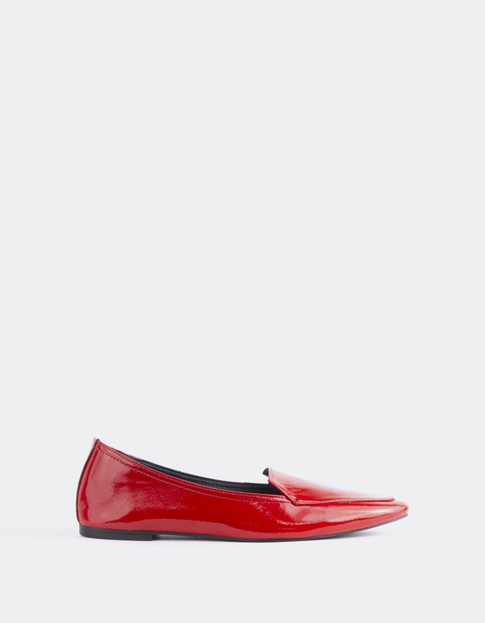 L'INTERVALLE Winkle Mocassins pour femmes Rouge Cuir