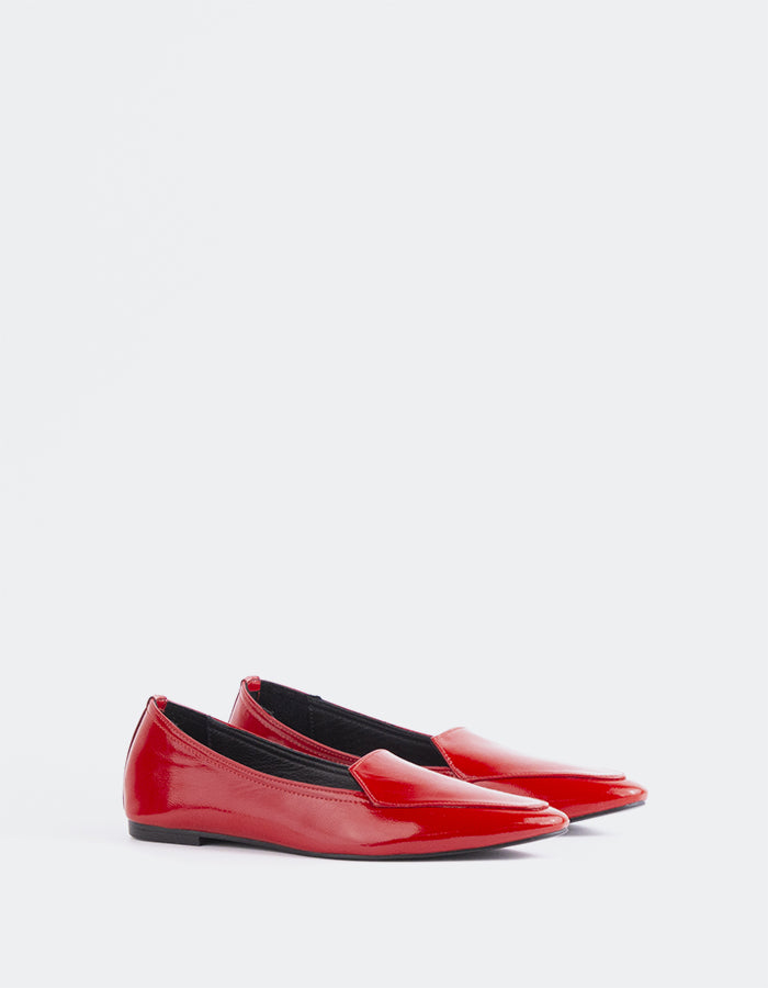 L'INTERVALLE Winkle Mocassins pour femmes Rouge Cuir (7119328084048)