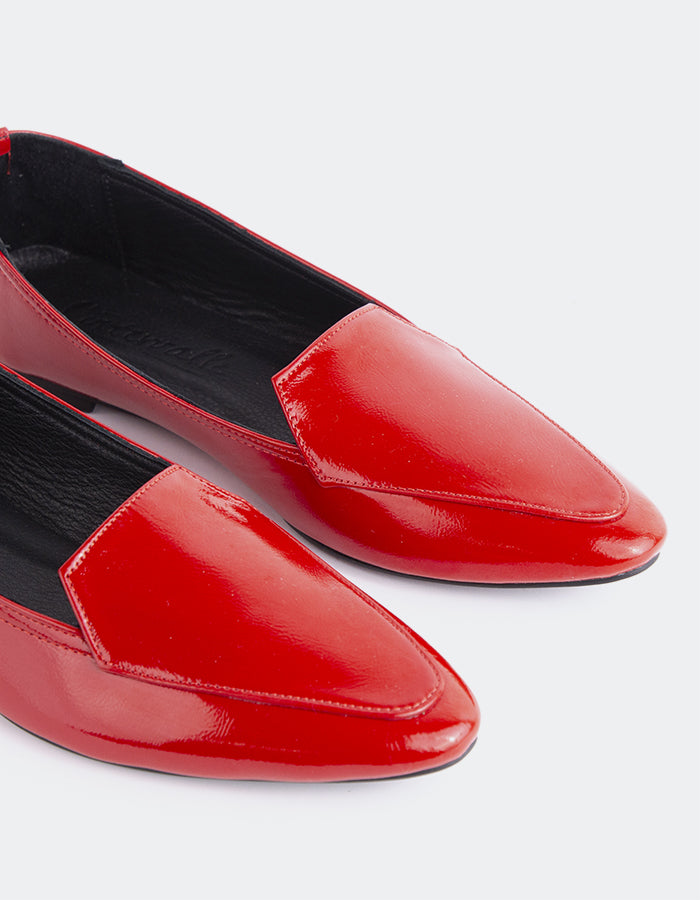 L'INTERVALLE Winkle Mocassins pour femmes Rouge Cuir