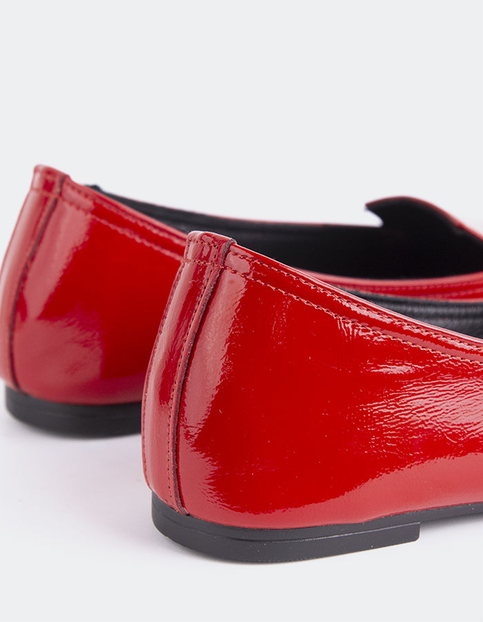 L'INTERVALLE Winkle Mocassins pour femmes Rouge Cuir (7119328084048)