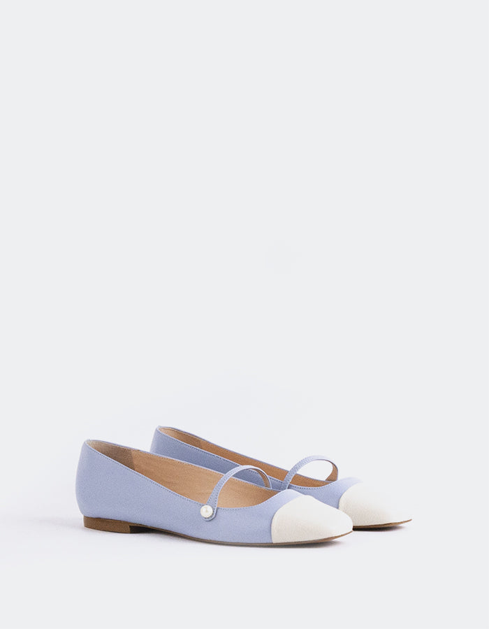 L'INTERVALLE Yarrow Women's Ballet Shoe Off White/Blue Leather