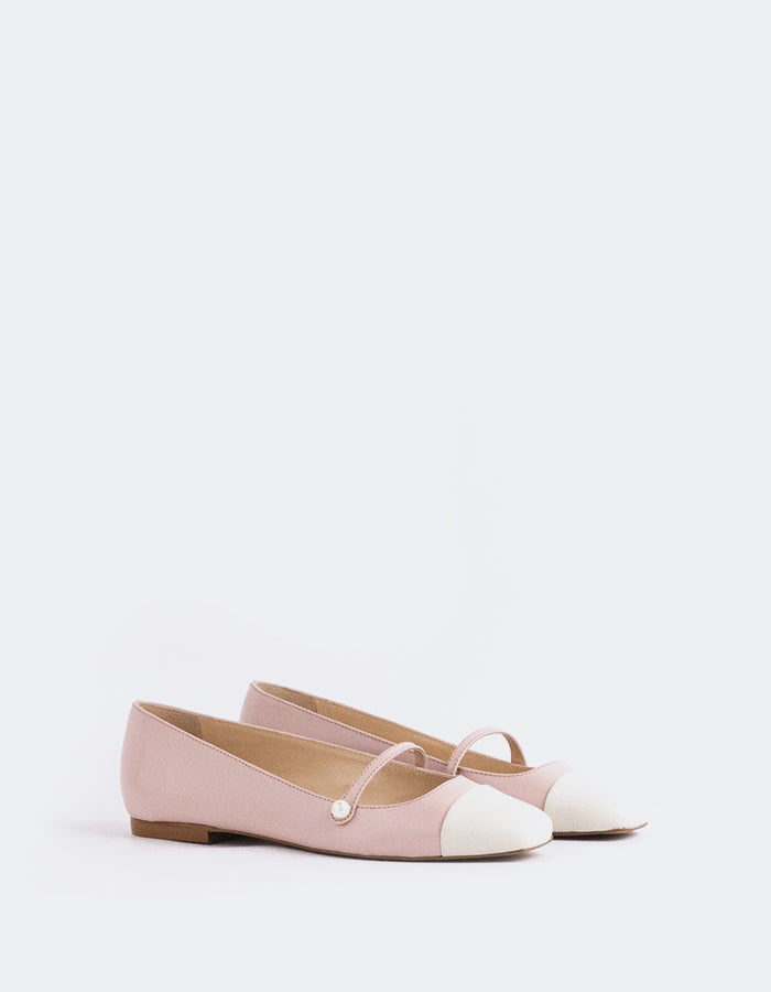 L'INTERVALLE Yarrow Women's Ballet Shoe Off White/Pink Leather