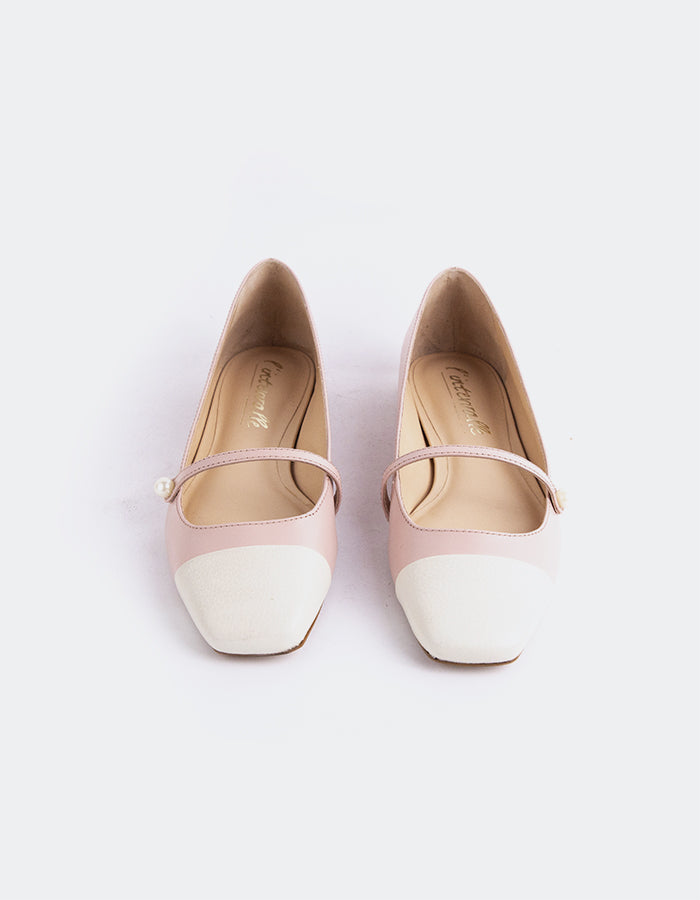 L'INTERVALLE Yarrow Women's Ballet Shoe Off White/Pink Leather