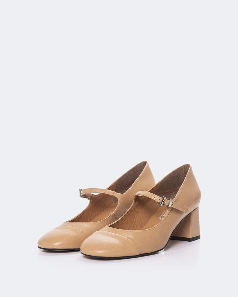 L'INTERVALLE Zanotti Women's Shoe Mary Jane Camel Leather