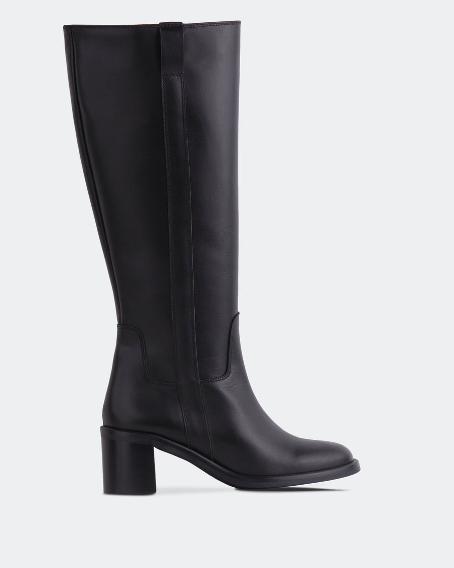 L'INTERVALLE Zatar Women's Boot High Shaft Black Leather