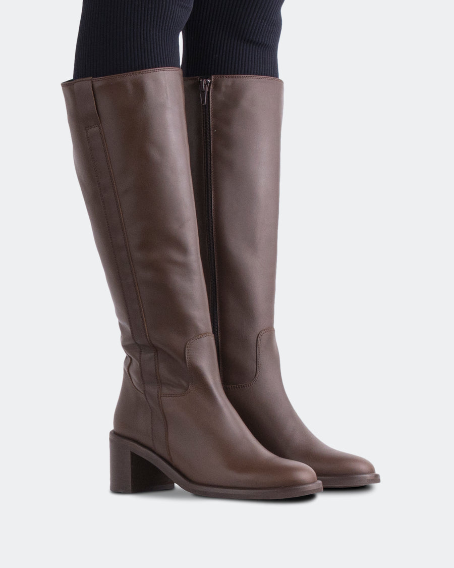 L'INTERVALLE Zatar Women's Boot High Shaft Brown Leather