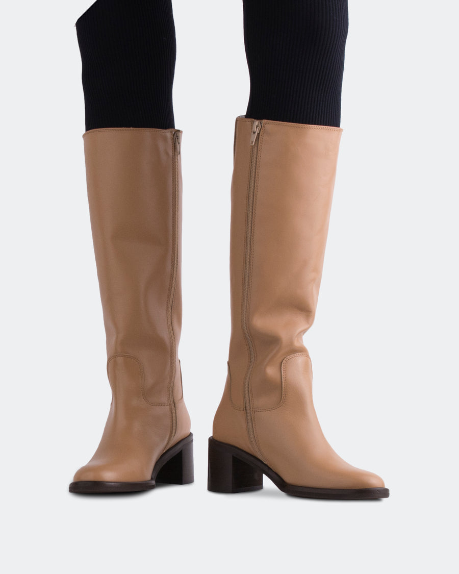 L'INTERVALLE Zatar Women's Boot High Shaft Tan Leather