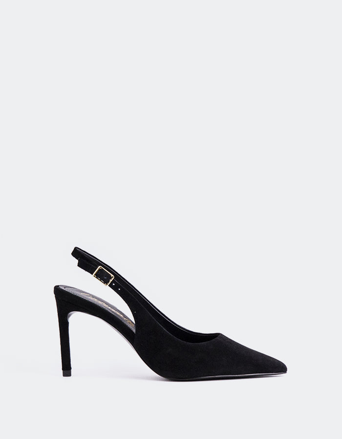 L'INTERVALLE Zinnara Slingbacks  à talons hauts pour femmesNoir Suède