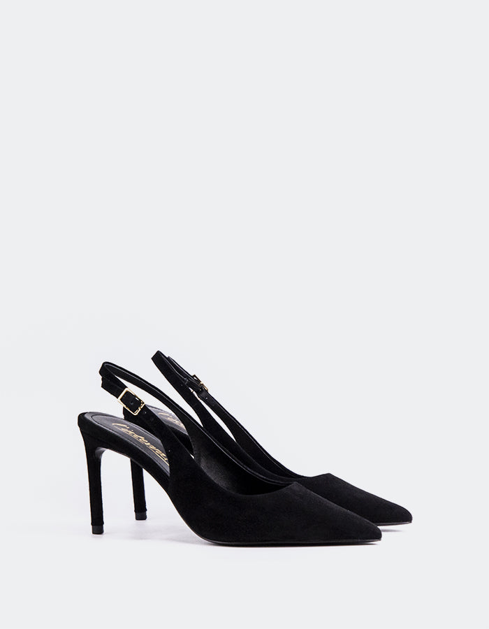 L'INTERVALLE Zinnara Slingbacks  à talons hauts pour femmesNoir Suède