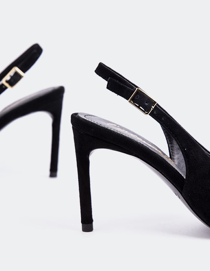 L'INTERVALLE Zinnara Slingbacks  à talons hauts pour femmesNoir Suède