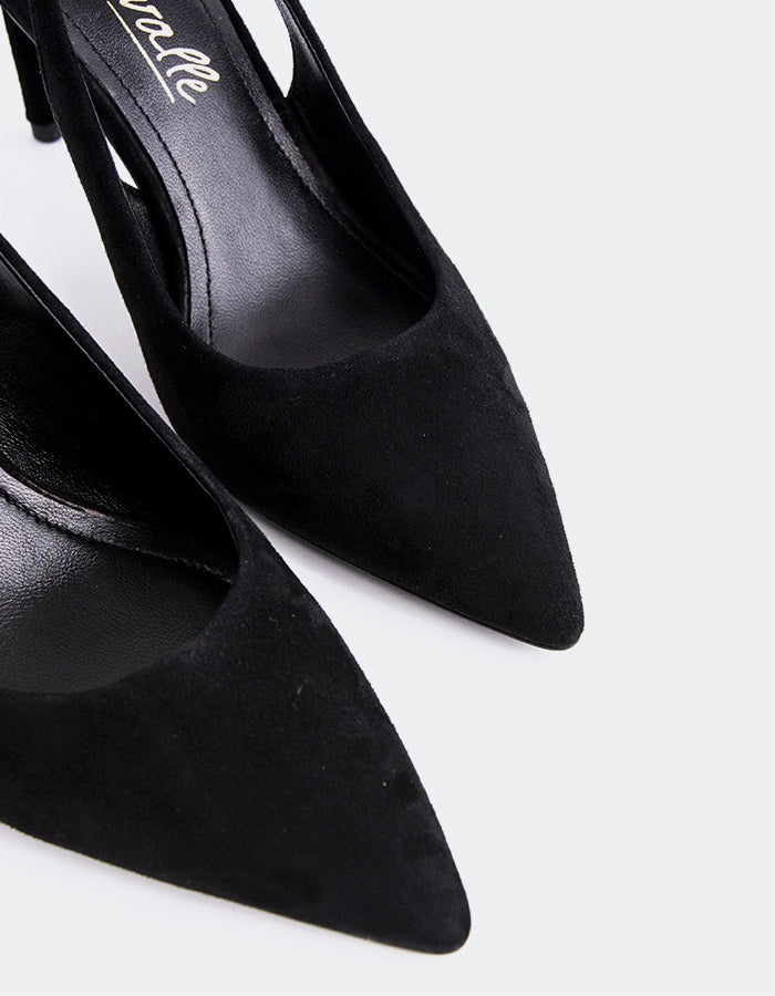 L'INTERVALLE Zinnara Slingbacks  à talons hauts pour femmesNoir Suède