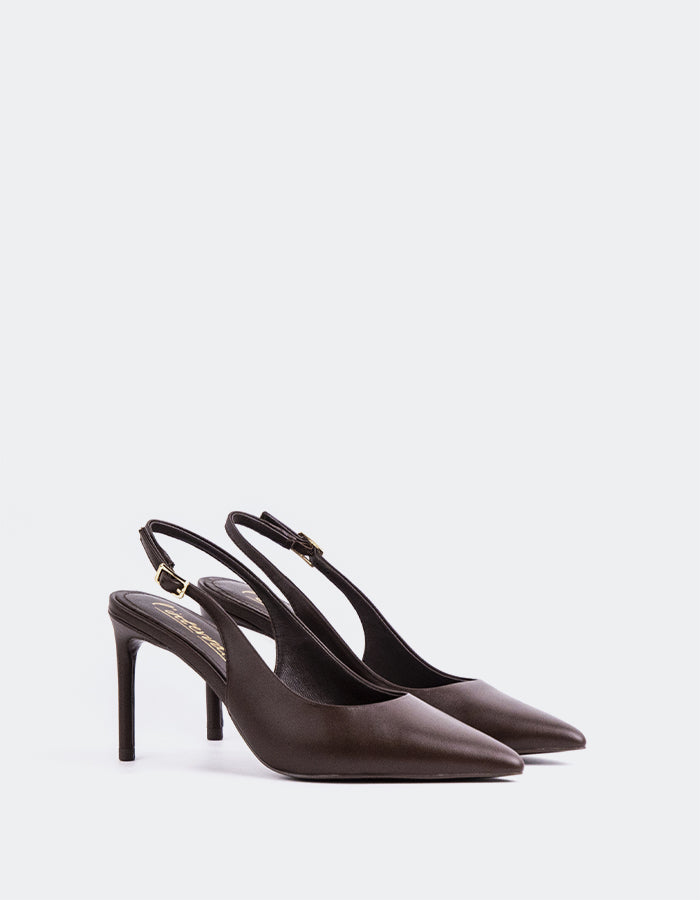L'INTERVALLE Zinnara Slingbacks  à talons hauts pour femmesBrun