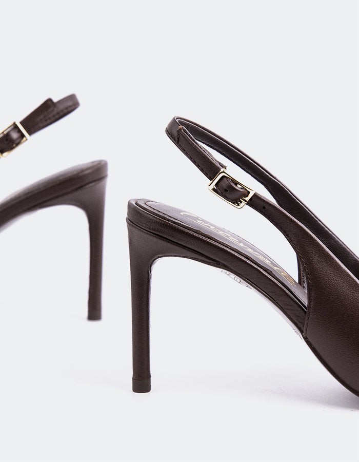 L'INTERVALLE Zinnara Slingbacks  à talons hauts pour femmesBrun