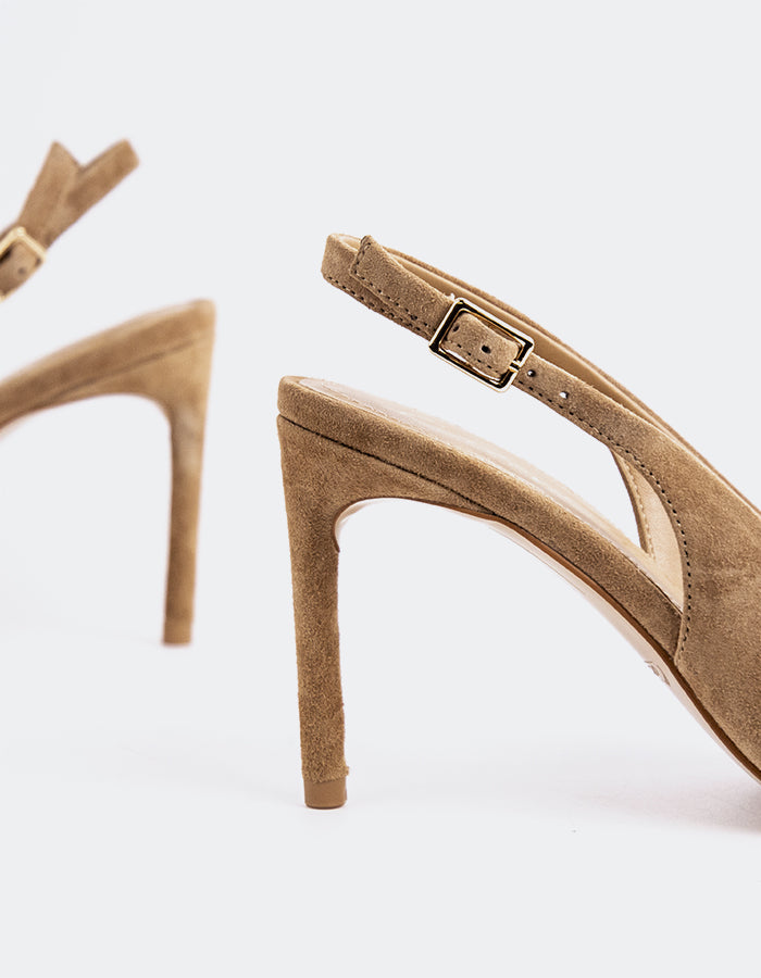 L'INTERVALLE Zinnara Slingbacks  à talons hauts pour femmesChameau Suède