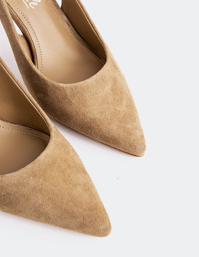 L'INTERVALLE Zinnara Slingbacks  à talons hauts pour femmesChameau Suède