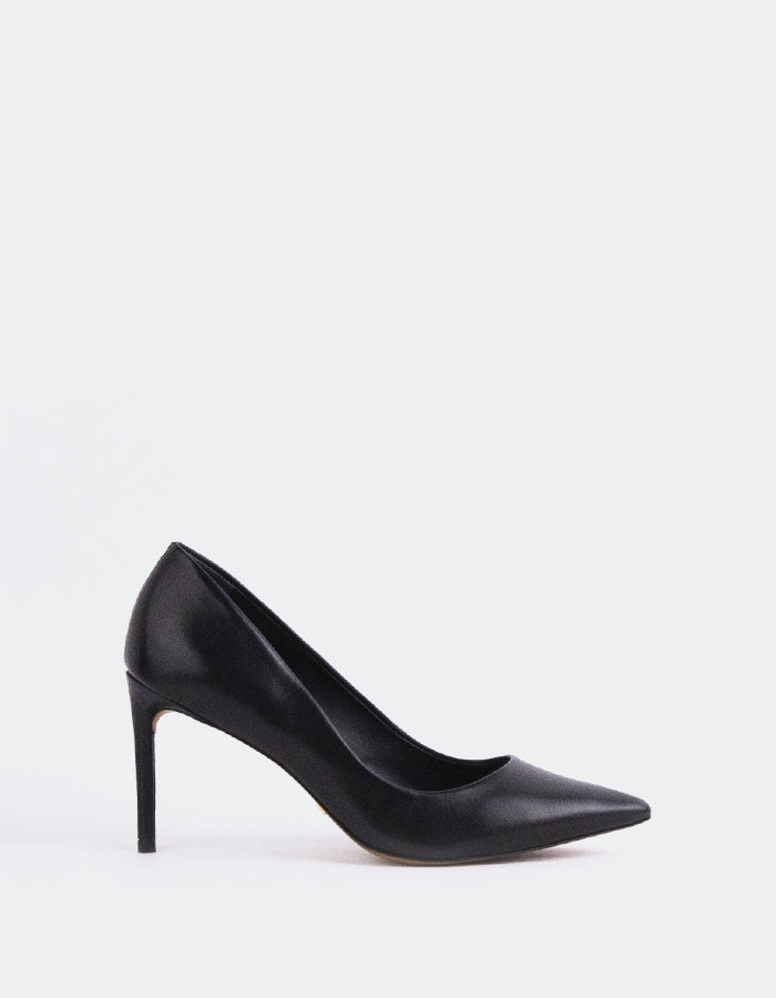 L'INTERVALLE Zinnia Women's High-Heel Pumps Black Leather