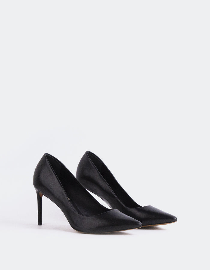 L'INTERVALLE Zinnia Women's High-Heel Pumps Black Leather