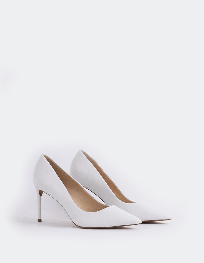 L'INTERVALLE Zinnia Women's High-Heel Pumps White Leather