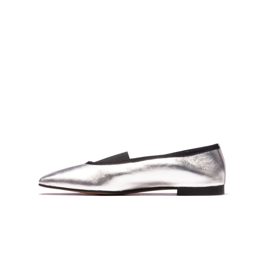 Claire Silver Metallic Leather