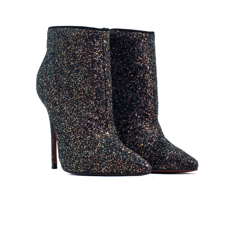 Lucia Black Glitter Ankle Boots (2394315489360)