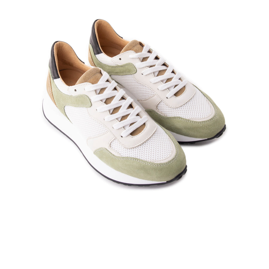 Shady Green White Suede