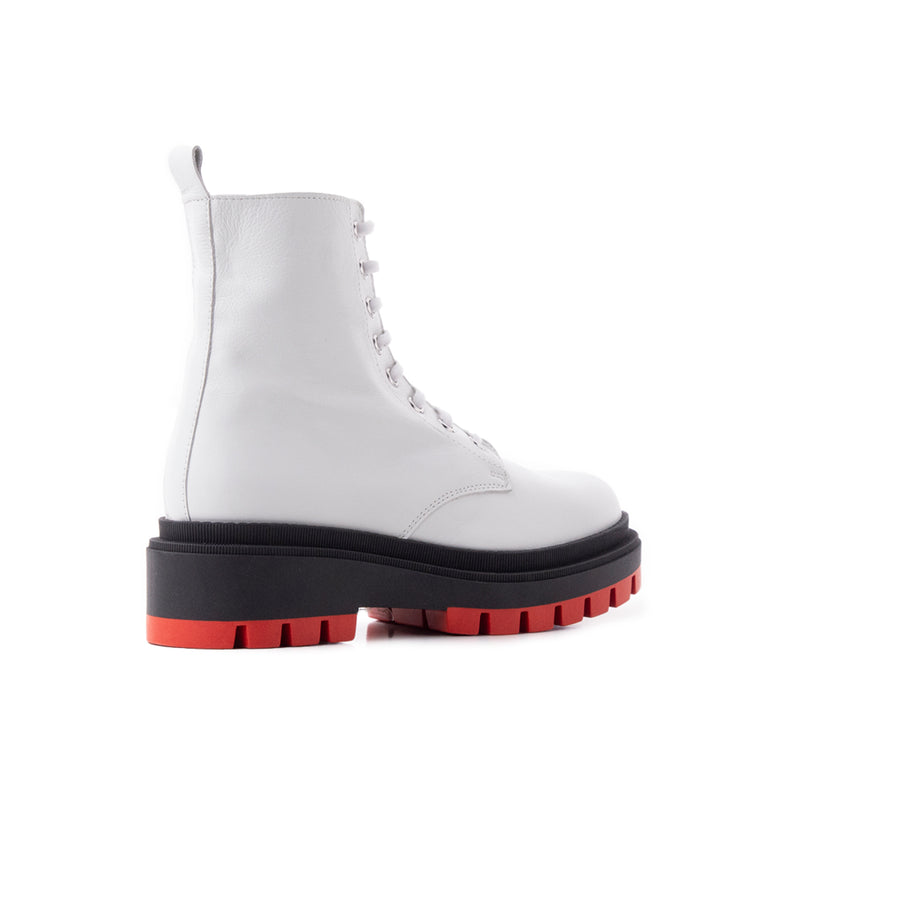 Ciudad White Leather/Red sole