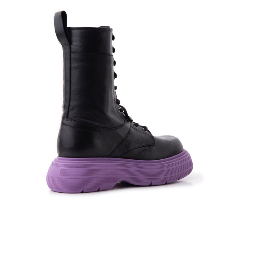 Armstrong Black Leather/Purple Sole