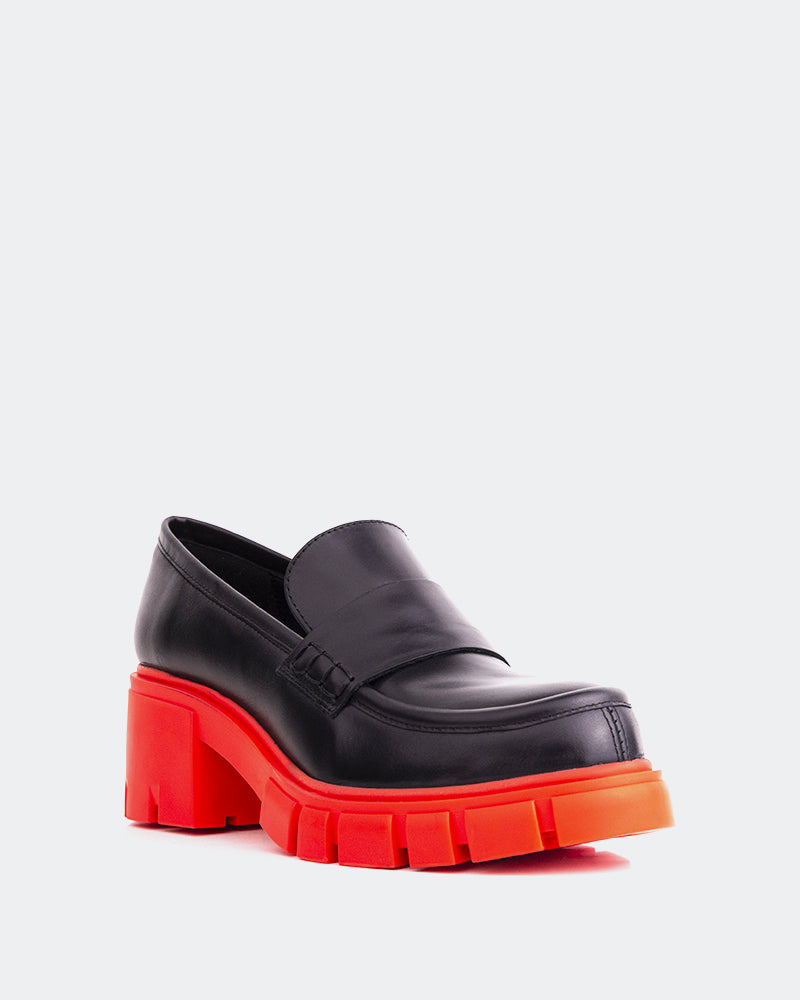 Bourges Black Leather Red Sole