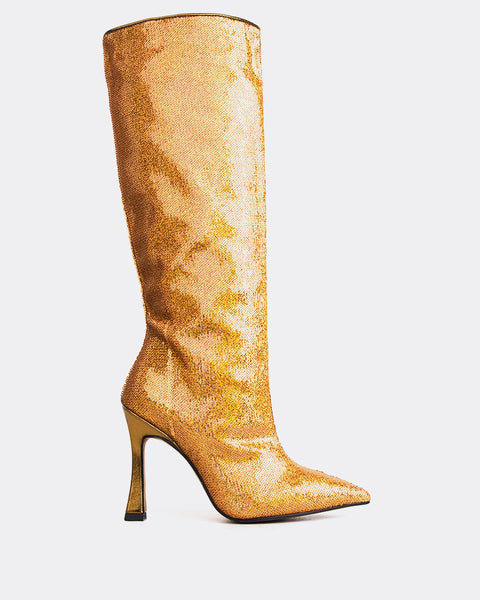 Gold sequin balenciaga boots online